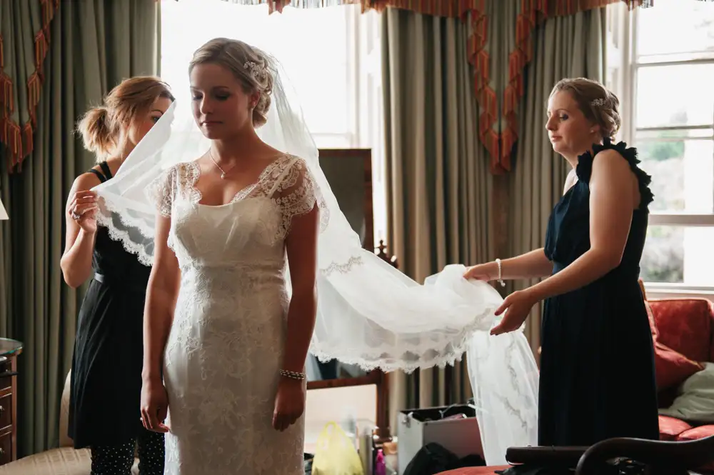 Wedding Photo RM - veil attaches to bridal gown